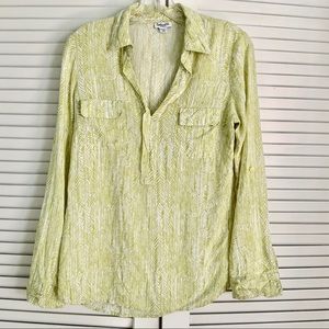 Splendid Lime Herringbone Blouse - XS